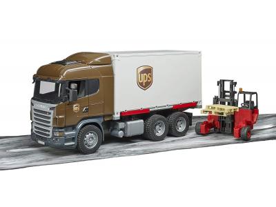 Bild zu Scania R-Serie UPS Logistik- LKW mit Mitnahmestapler