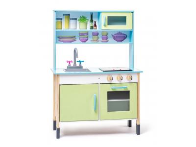 Bild zu Spielküche Küche Barbara für Kinder aus Holz mit Spüle Herd Mikrowelle uvm