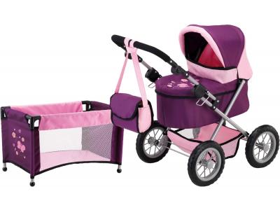 Bild zu Bayer Design Puppenwagen Set Trendy mit Puppen Reisebett und Wickeltasche