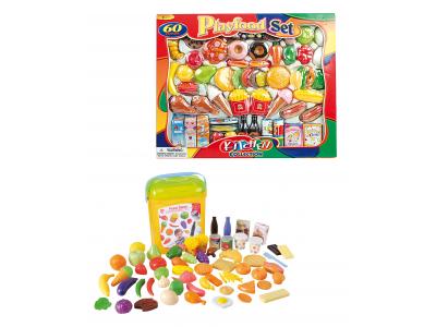 Bild zu 120 Teile Lebensmittel für Spielküche Kaufladen mit Box Obst Gemüse Speisen uvm