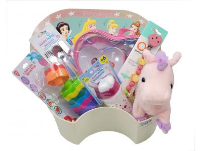 Bild zu Baby Geschenkkorb Mädchen Geschenk für Geburt oder Taufe pink
