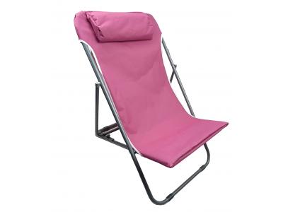 Bild zu Liegestuhl für Kinder Gartenstuhl Liege Strandliege mit Kopfkissen rosa pink