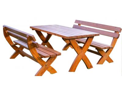Bild zu Design Holzgarnitur Holz Sitzgruppe Rainbach edel und stabil braun
