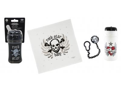 Bild zu Rock Star Baby Geschenkset Pirat 4tlg Schnuffeltuch Schnullerkette  Strohhalmbecher