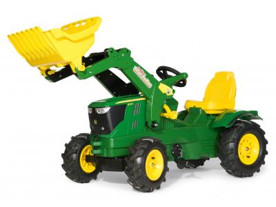 Bild zu Rolly Toys John Deere 6210R Tret-Traktor Luftreifen Frontlader