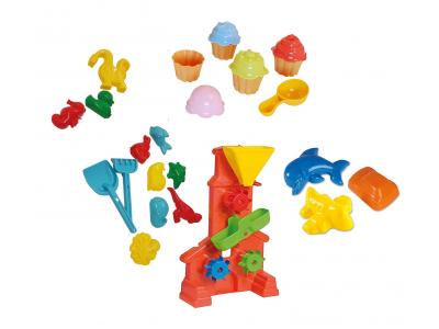 Bild zu Riesiges Sandspielzeug Set mit Sandmühle  Sandformen Cup Cakes Eis uvm