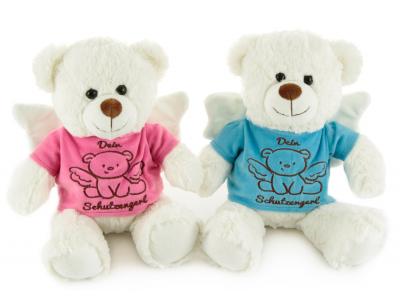 Bild zu Teddy Teddybär Dein Schutzengel Glücksbringer 25 cm blau oder rosa