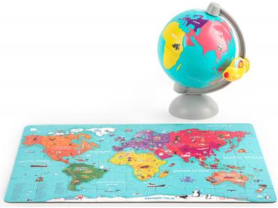 Bild zu Top Bright Puzzle Weltkarte Holzpuzzle mit Globus zum Verstauen 64 tlg 
