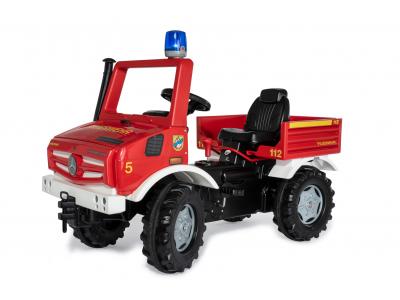 Bild zu Rolly Toys Tretauto Mercedes Unimog Feuerwehr mit Blaulicht und Sound