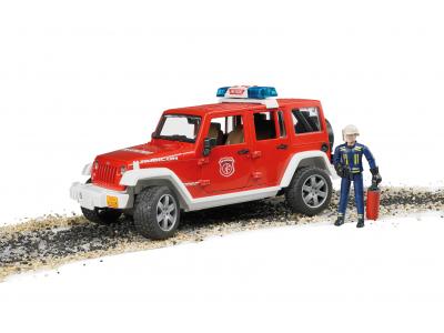 Bild zu Bruder Jeep Wrangler Unlimited Rubicon Feuerwehreinsatzfahrzeug und Figur