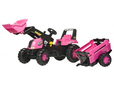 Bild zu Rolly Toys Kinder-Traktor Trettraktor junior mit Frontlader und Anhänger ab 3 