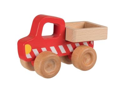 Bild zu Goki Lastwagen Muldenkipper aus Holz rot