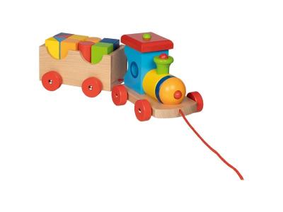 Bild zu Holzeisenbahn London Güterzug mit 10 Bausteine