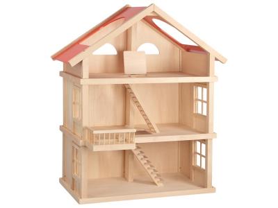 Bild zu Mehrstöckiges Holz Spielhaus Puppenhaus 3 Etagen mit Puppenset