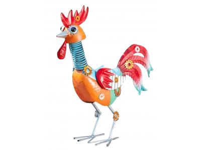 Bild zu Garten Deko-Figur Hahn Funky Rooster aus Metall 42 cm Gartendekoration