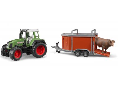 Bild zu Bruder Set Fendt Traktor Favorit Vario 926 mit Viehanhänger und 1 Kuh