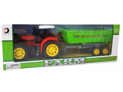 Bild zu Traktor mit Rückzug Spielzeug Kippanhänger 34 cm