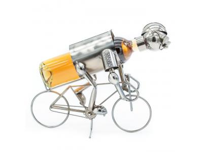 Bild zu Flaschenhalter Radfahrer mit Rad Rennrad Pokal Flaschenständer Biker