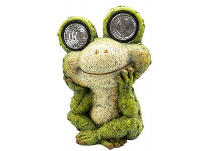 Bild zu Garten Solarfigur Frosch Jimmy XXL Gartenfigur mit LED Solarlicht 41 cm
