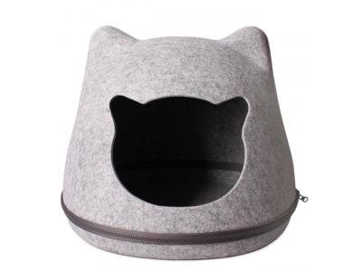 Bild zu Katzenhöhle Design Katzenbett aus Filz Katzenkissen mit Zipp zum Öffnen waschbar