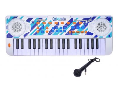 Bild zu Keyboard mit Mikrofon für Kinder 37 Tasten Piano mit Aufnahme Liedern uvm Blau