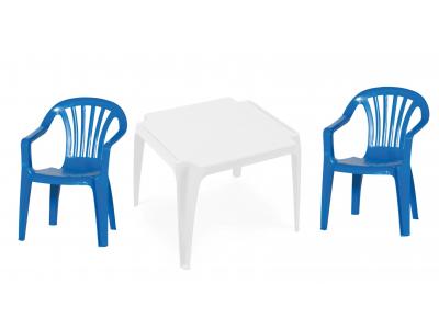 Bild zu Kinder Garten Sitzgruppe 1 Tisch 2 Stühle Gartenstuhl Sessel blau