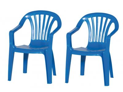Bild zu 2 Stück Kinder Gartenstuhl Stapelsessel Stuhl für Kinder blau