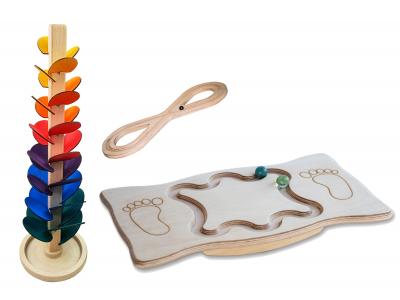 Holzspielzeug Multifunktionswürfel mit Motorikschleife Steckspiel Zahnräder uvm 