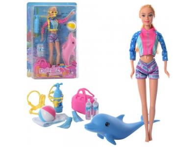 Bild zu Defa Lucy Puppe Taucherin mit Delfin und Tauchausrüstung Modepuppe