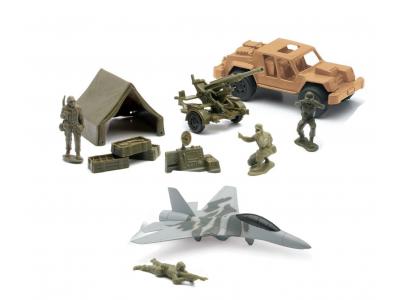 Bild zu Militär Spielzeug Military Set mit Düsenjäger Jeep Soldaten Flak uvm