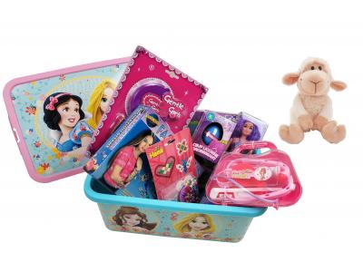 Bild zu Ostergeschenk Osterkorb Mädchen mit Lamm Plüschtier Princess Box mit vielen Geschenken