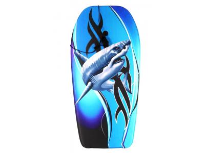 Bild zu großes Schwimmbrett HAI Shark Surfbrett für Kinder mit Halteleine 92 cm