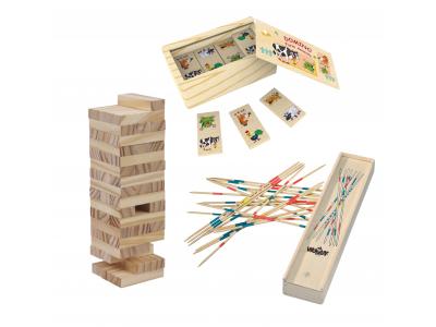 Bild zu Spiele Set aus Holz Mikado Bauernhof Domino Turmspiel Wackelturm
