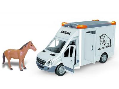 Bild zu Spielzeug Auto Tiertransporter Pferdetransporter mit Pferd Licht und Sound