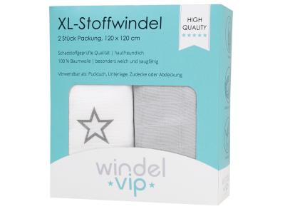 Bild zu WindelVIP 2 Stück XL Stoffwindel Mullwindel 120 x 120 High Quality