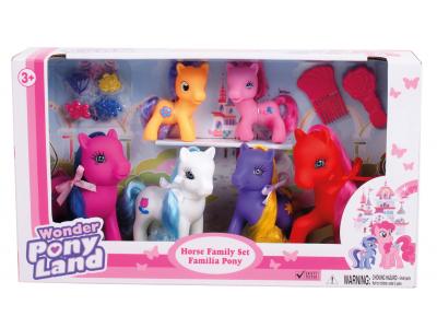 Bild zu Wonder Pony Land 4 Pony Pferde Puppen 1 Baby Pony mit kämmbarem Haar + Zubehör