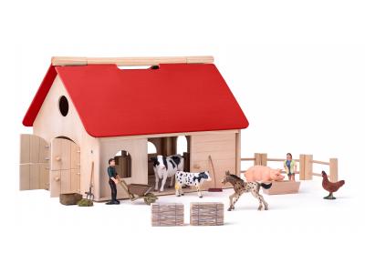 Bild zu Bauernhof aus Holz Spielzeug Bauernhof Set mit Zubehör Figuren Tiere uvm