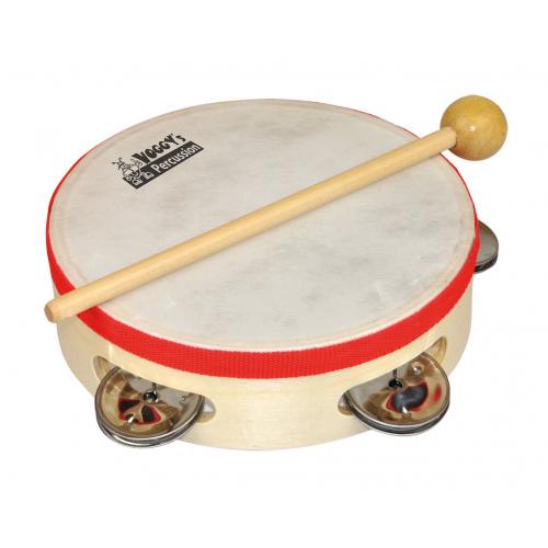 Kinder Rhythmus-Set Tamburin Hand-Trommel Glockenkranz Voggy 300102 NEU 
