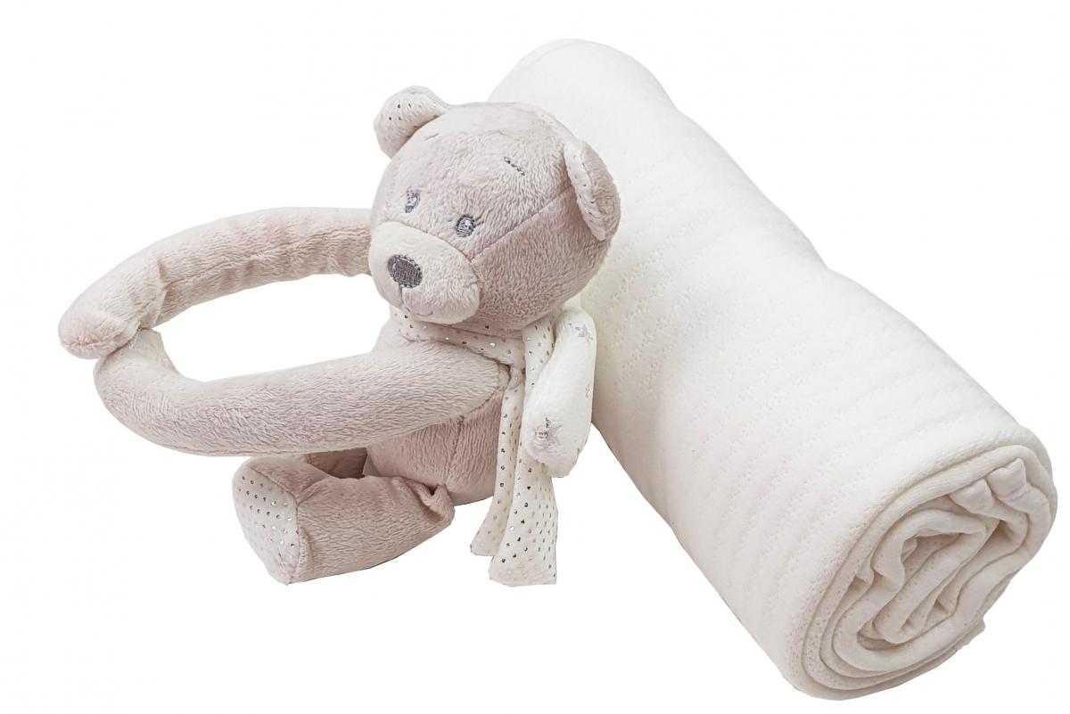 Preissturz Babydecke » Kuscheldecke Teddy beige Schutzengel mit Plüschfigur günstiger | Baby Gutes Klammer