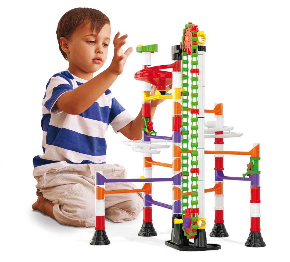 Quercetti Kugelbahn Murmelbahn Aufzug Kinder Spielzeug Bausatz kreatives Spielen 