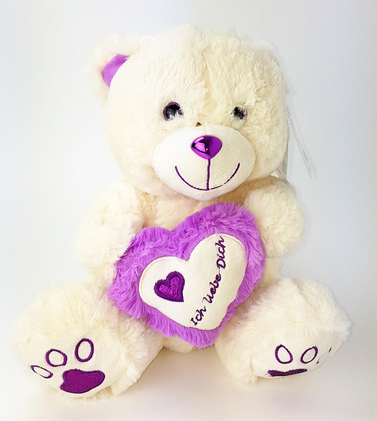 Teddybär mit Herz Ich liebe Dich mit Glitzeraugen Softplüsch 35 cm ROSA 40815 