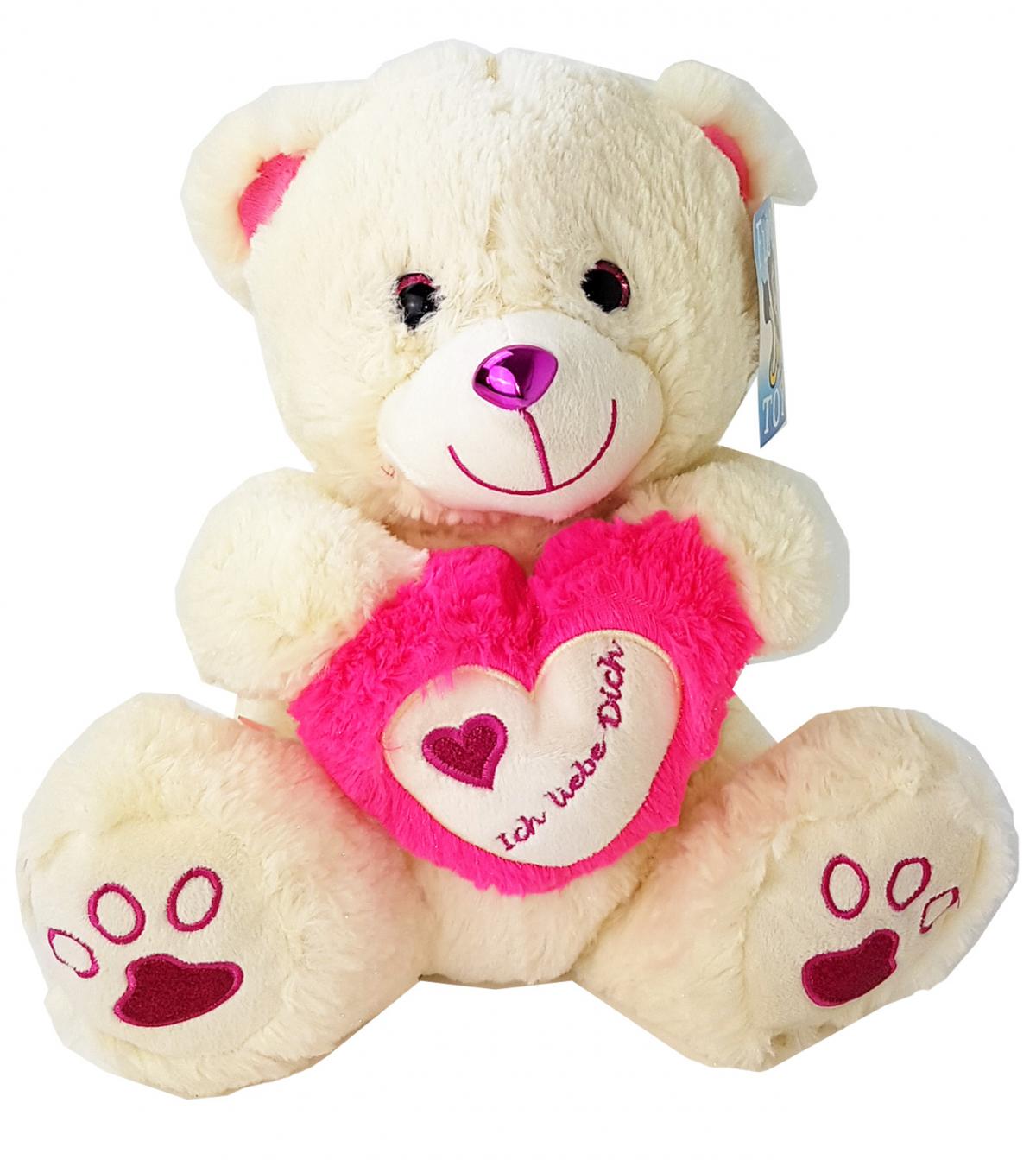 Teddybär mit Herz Ich liebe Dich mit Glitzeraugen Softplüsch 35 cm LILA 40815 