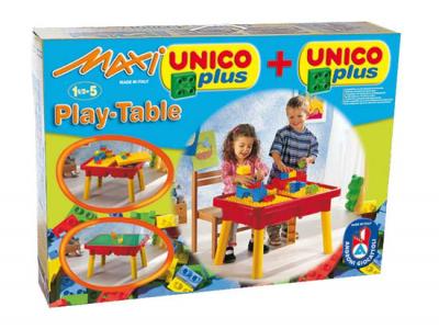 Bild zu Unico Plus und  Maxi Spieltisch mit Bausteinen mit Abdeckplatte ab 18 Monate