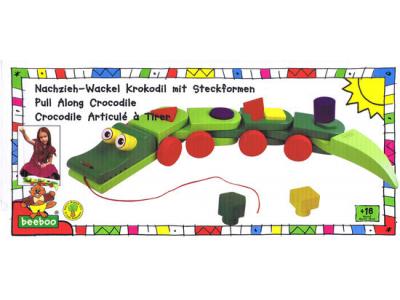 Bild zu Beeboo Nachziehspielzeug Wackel Krokodil aus Holz