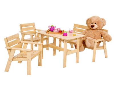 Bild zu Kinder Gartengarnitur Sitzgruppe aus Holz 4 tlg Kiefer natur