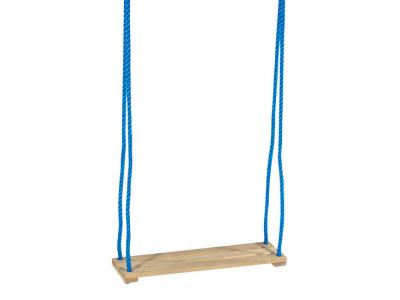 Bild zu Schaukelbrett Holz Schaukel mit verstellbarem blauem Poly Seil