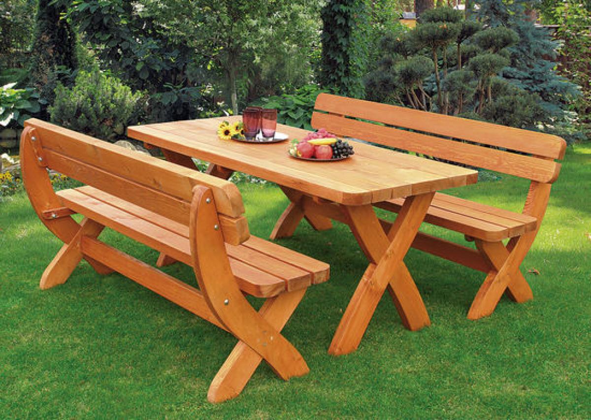 Sitzgruppe Holz Garten - Rustikale Gartenmöbel aus Holz für Ihren