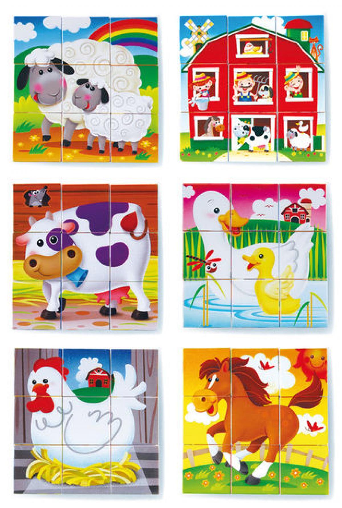 Playgo Bauernhof Würfelpuzzle 6 Puzzle in Einem ab 18 Monate NEU ovp 228203 